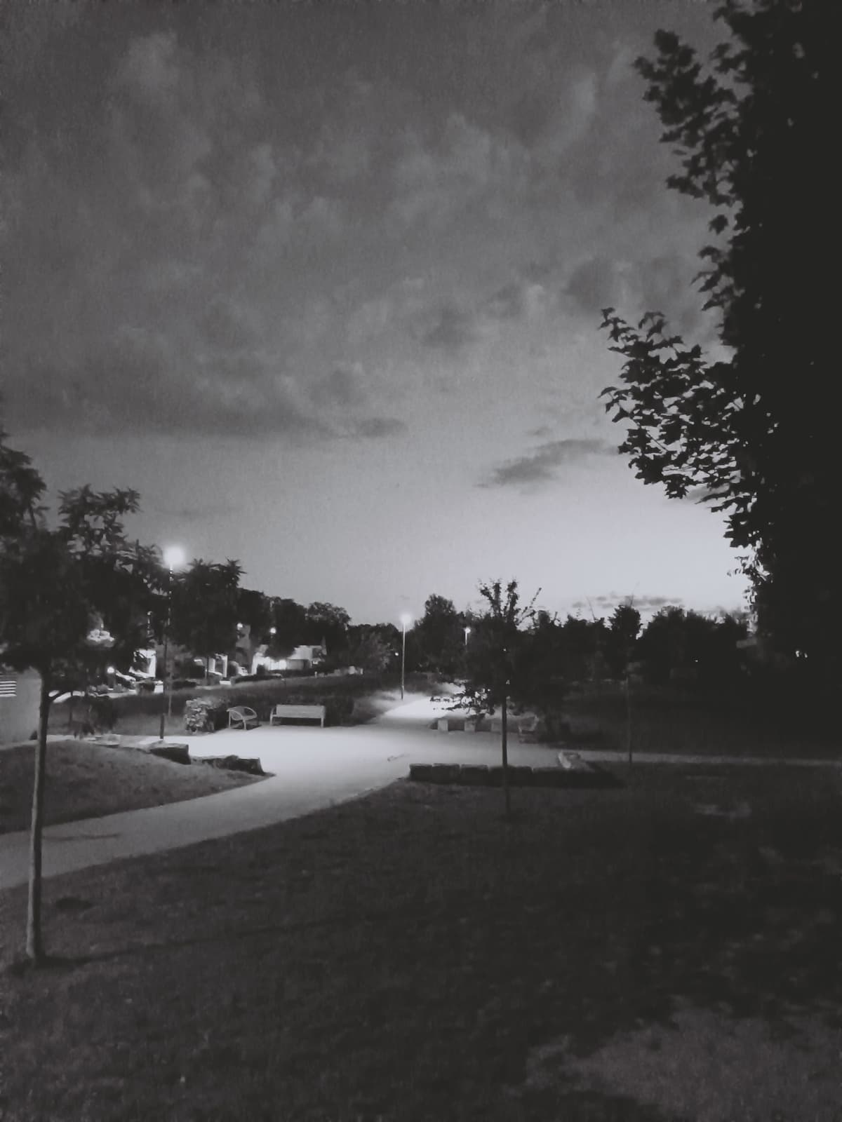 schwarz weiß bild in der Nacht